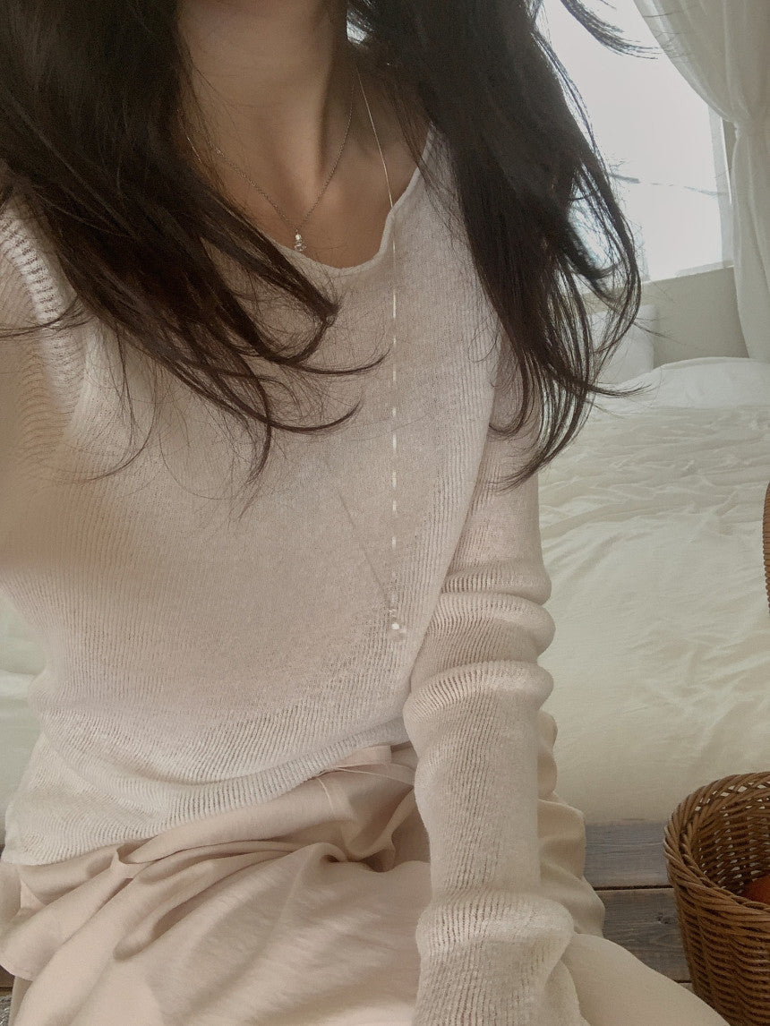 Nudy rib linen knit-4col