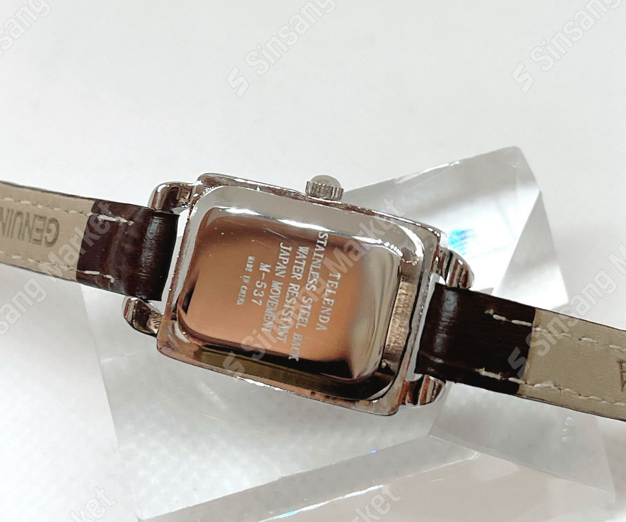 Silver brown watch