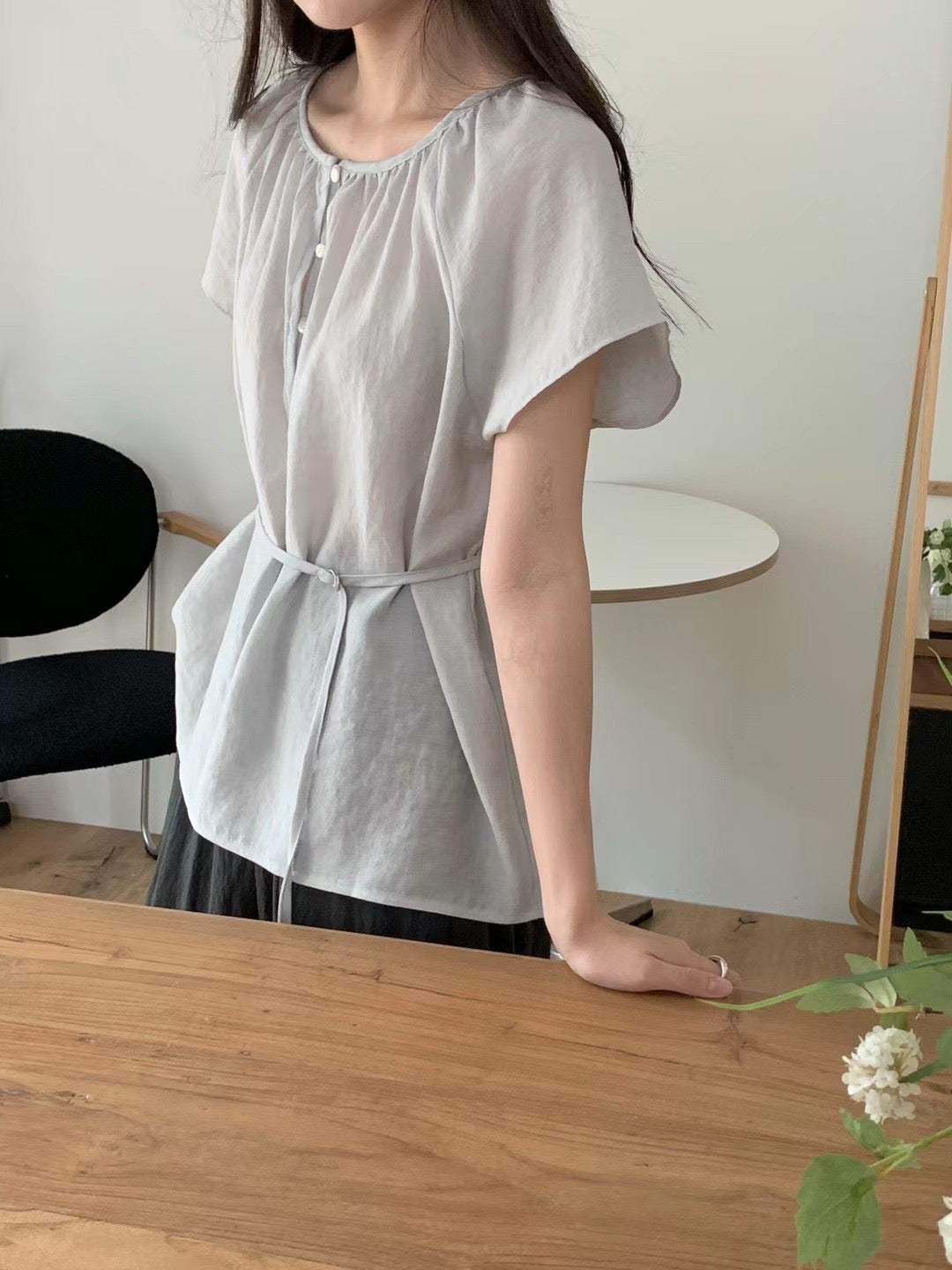 Moore belt blouse-3col