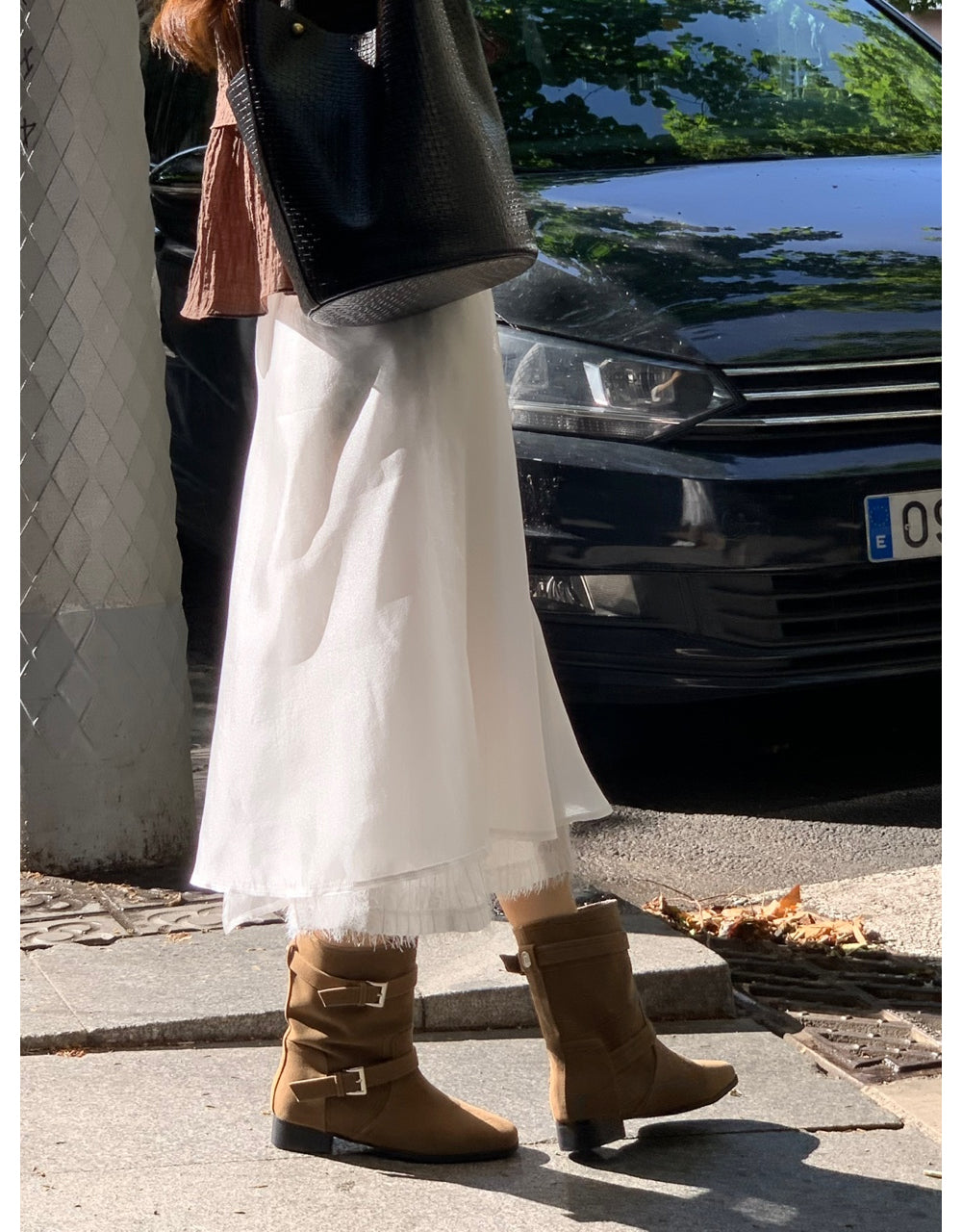 ivory-s即納 Breed layered skirt-2col