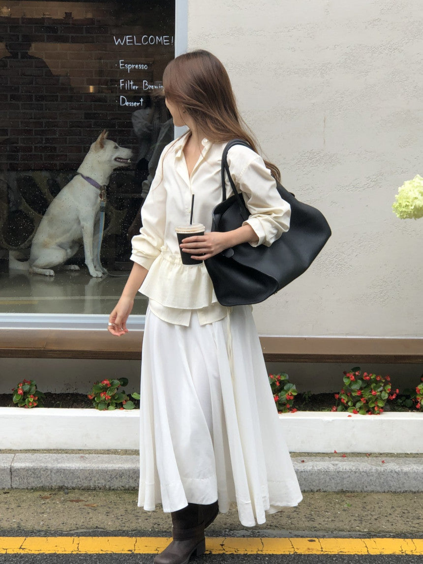 Frill layered wrap skirt-3col