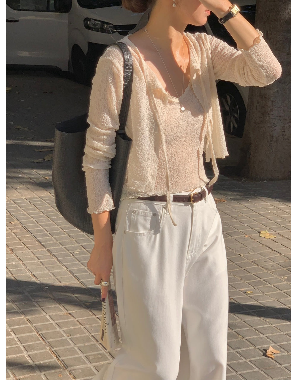 Twin sleeveless&cardigan set-3col
