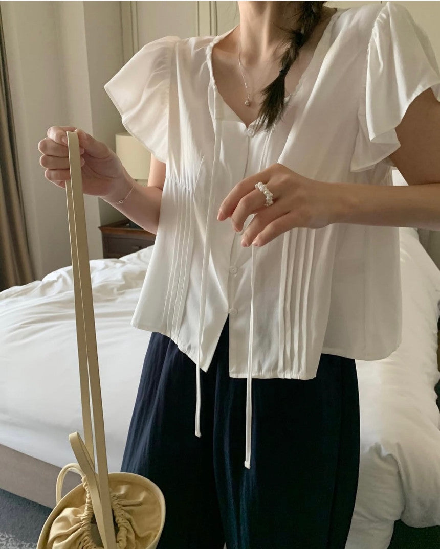 Aloha string blouse-2col