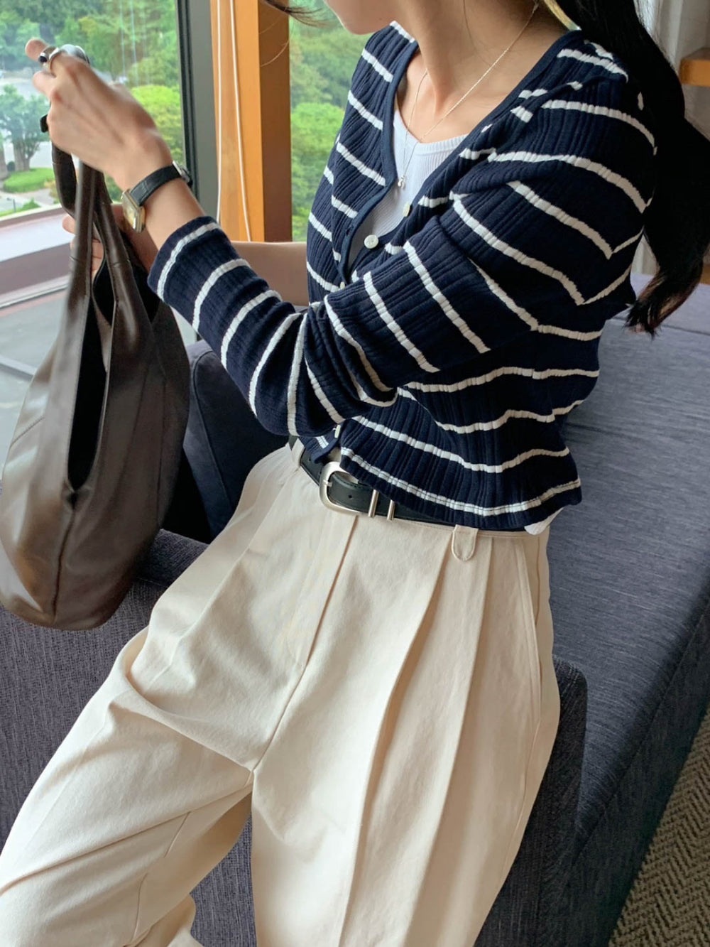 Sale navy即納 mimosa cardigan