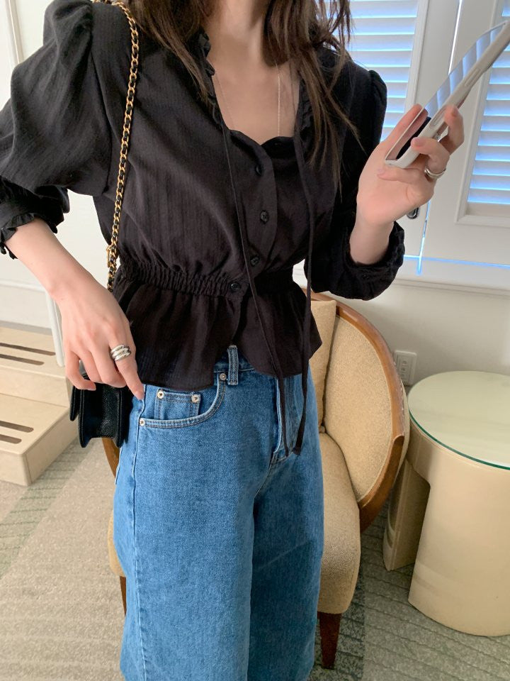 ivory即納 coco smok blouse-2col