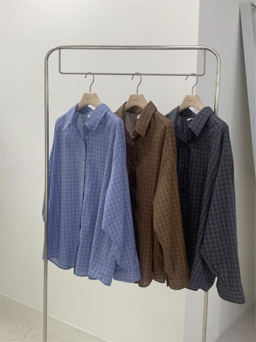 charcoal即納 Foby check shirt-3col