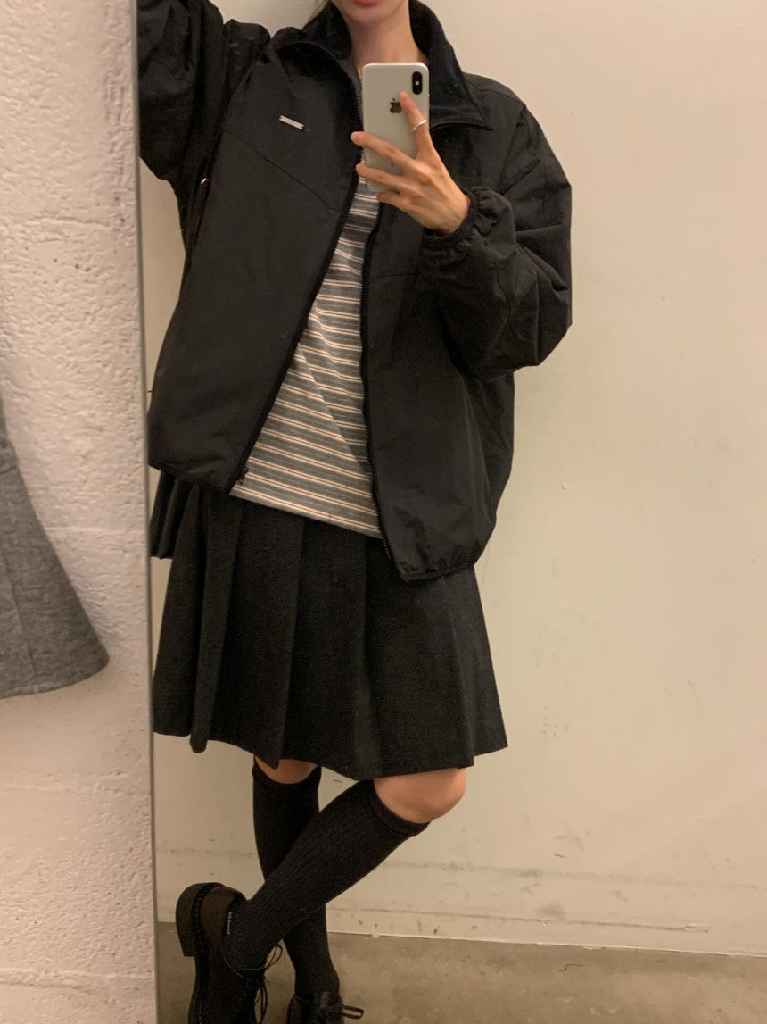 plain nylon jumper-3col