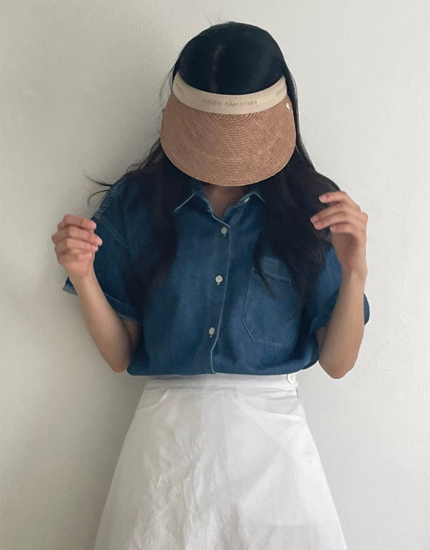 deondo denim half shirt-2col