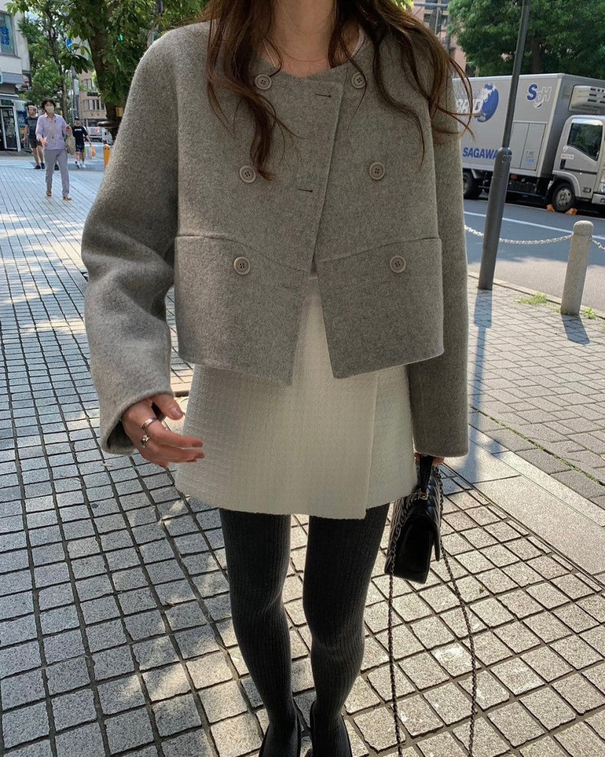 Mini short double handmade coat-3col