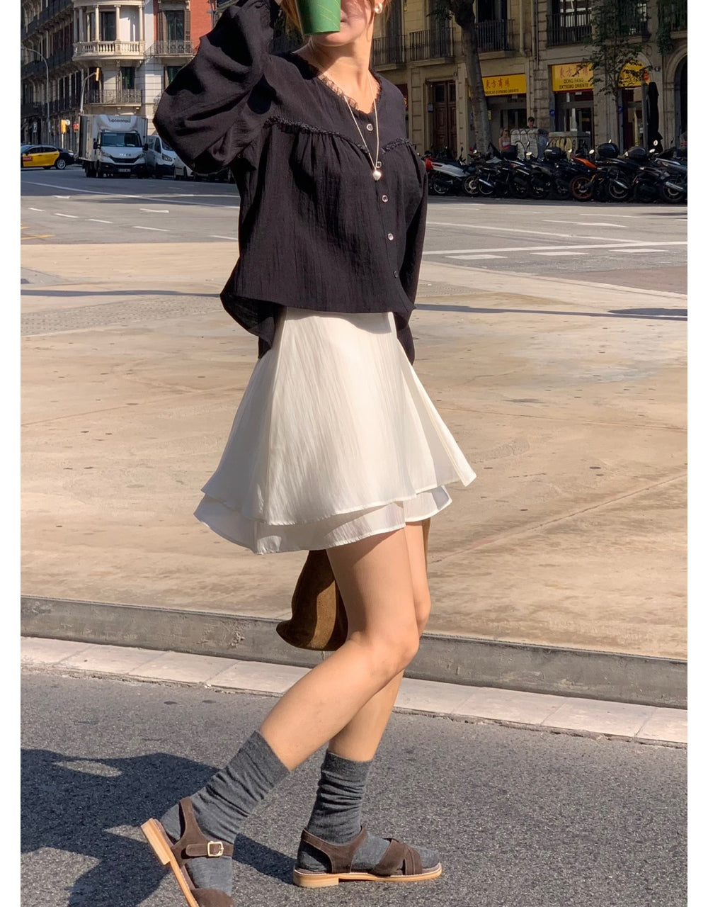 black即納 Date blouse-3col