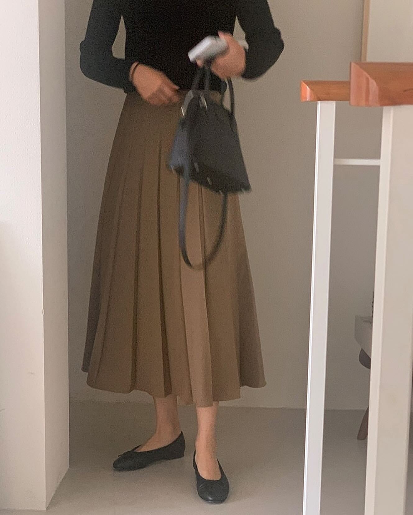 liter kkamiyu pleats skirt-2col
