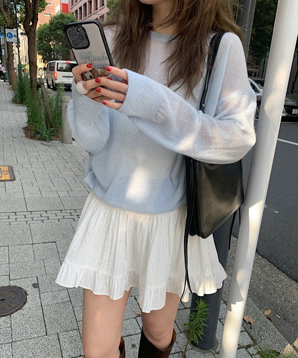 Slow loose alpaca knit-4col