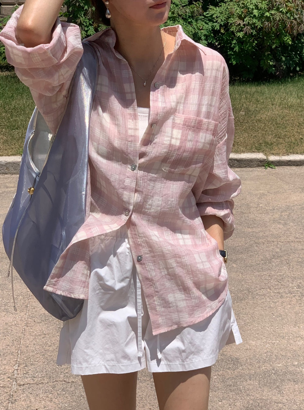 Eco check shirt-2col