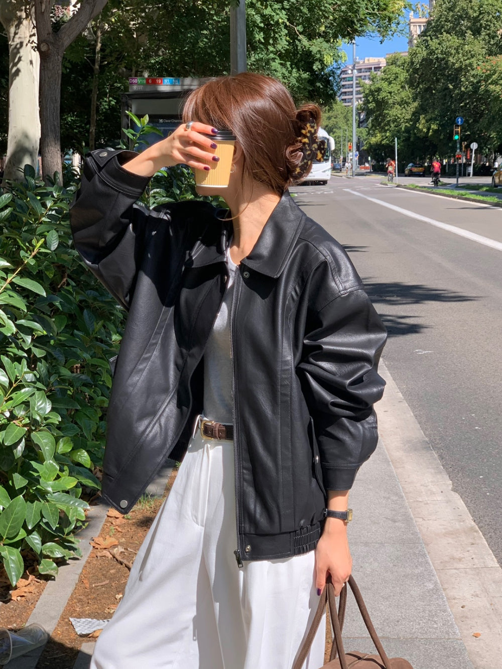 Alpha leather&suede jacket-2type