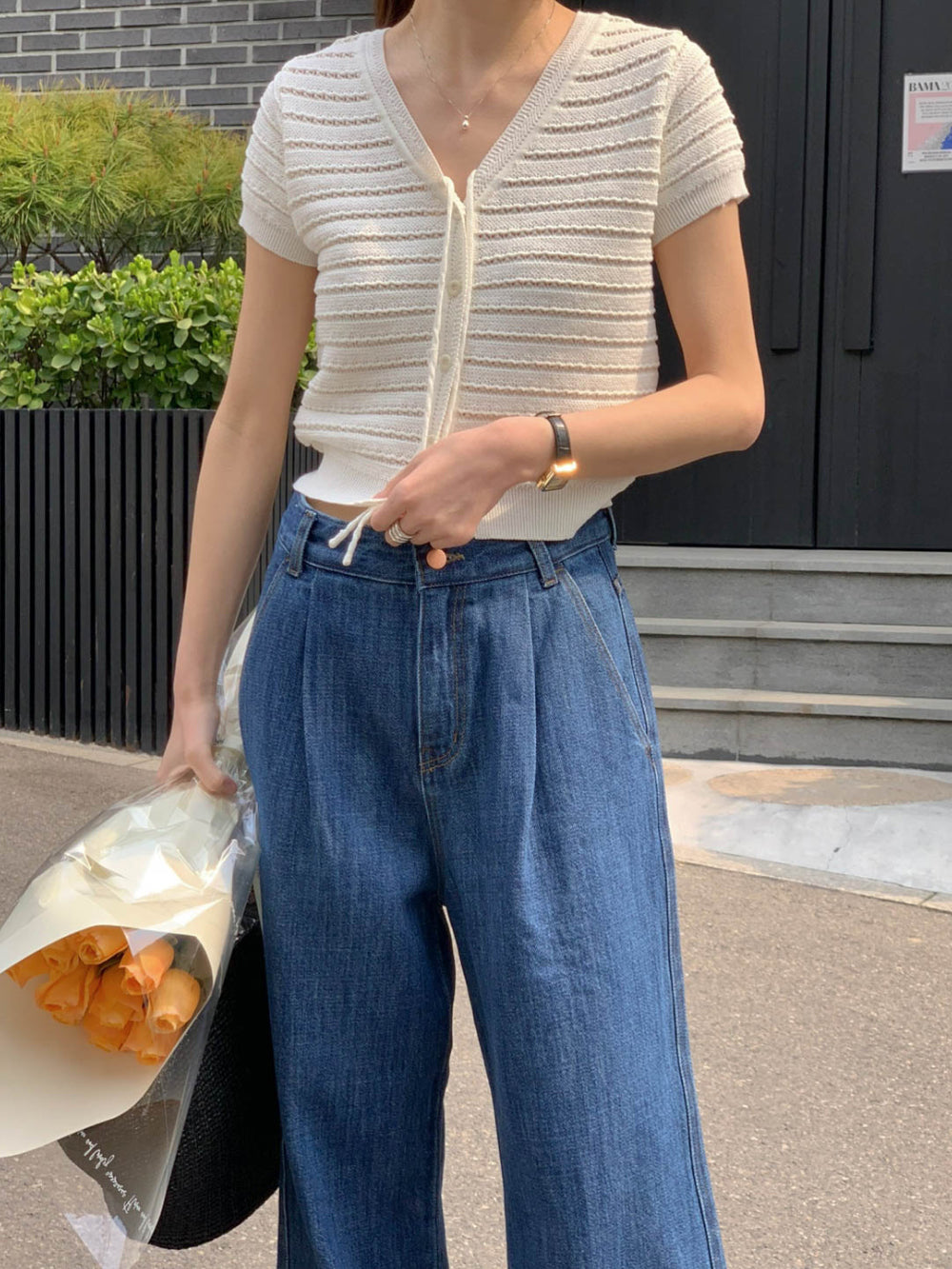 ivory即納 Ami Cardigan-3col
