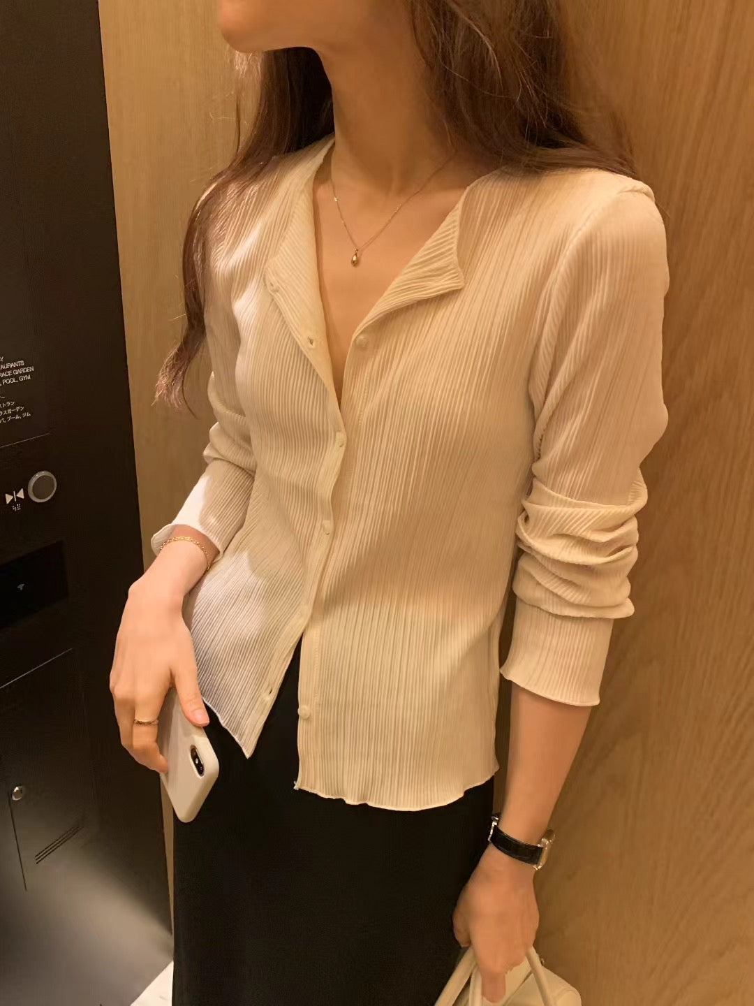 Ounce simon pleats cardigan-3col