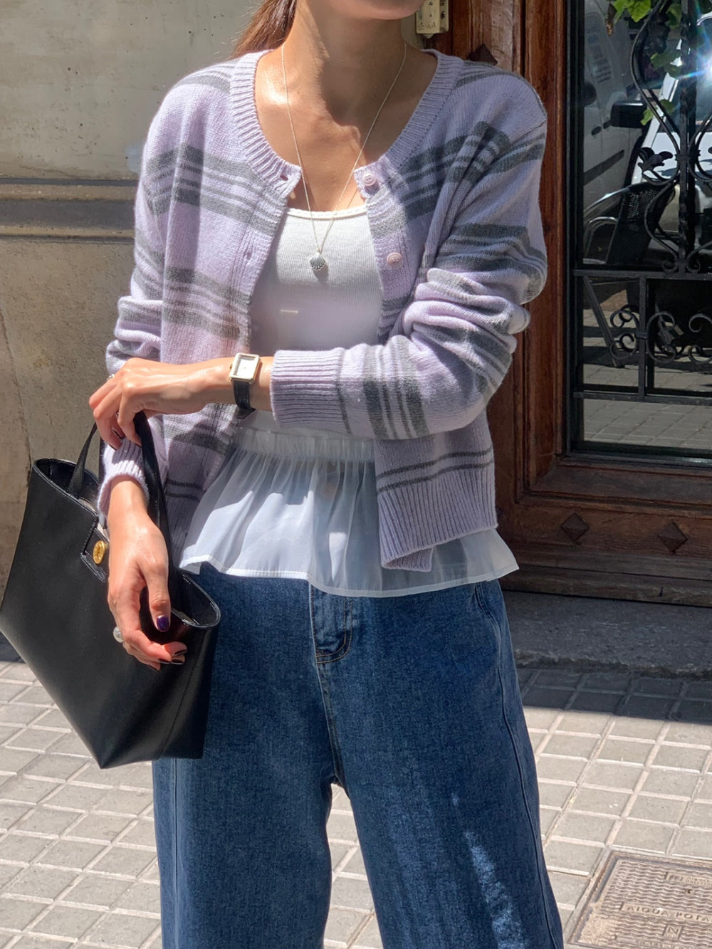 Nordic knit cardigan-4col