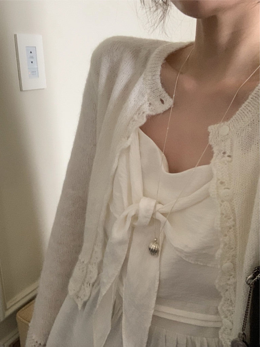 ribbon bustier blouse-2col