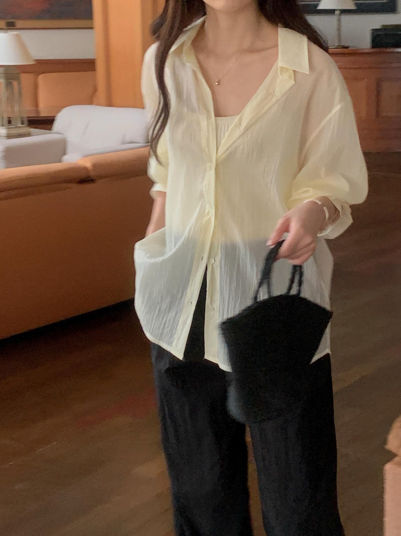 Sheer shirt-5col