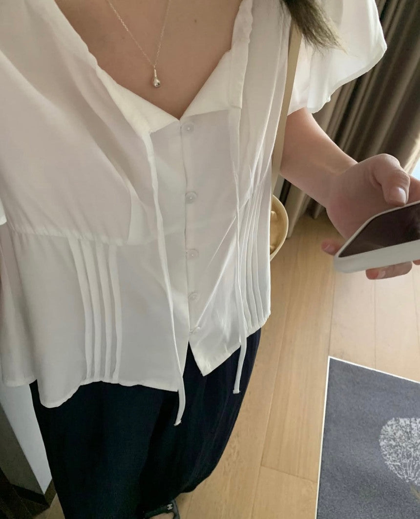 Aloha string blouse-2col