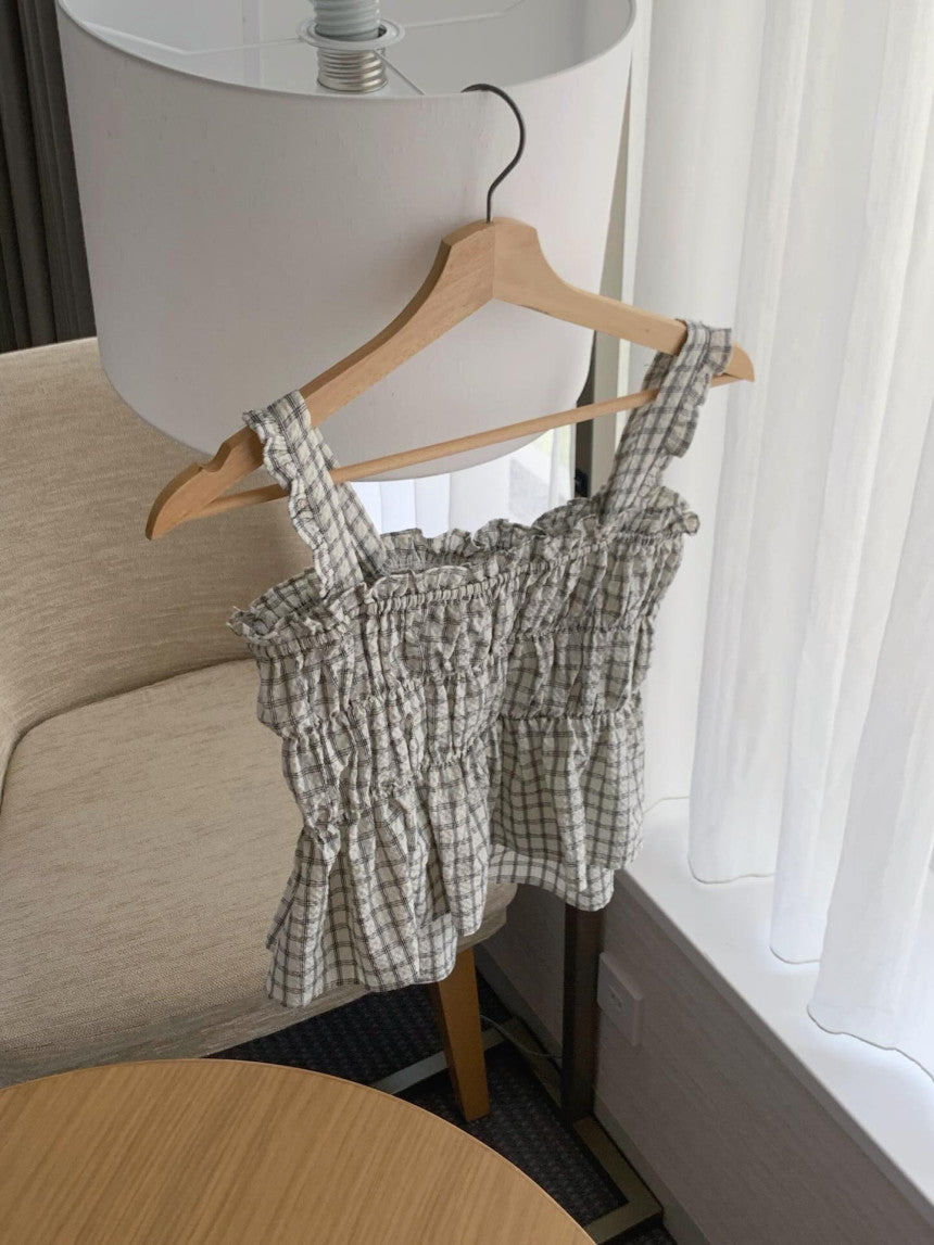 liter blanc check blouse