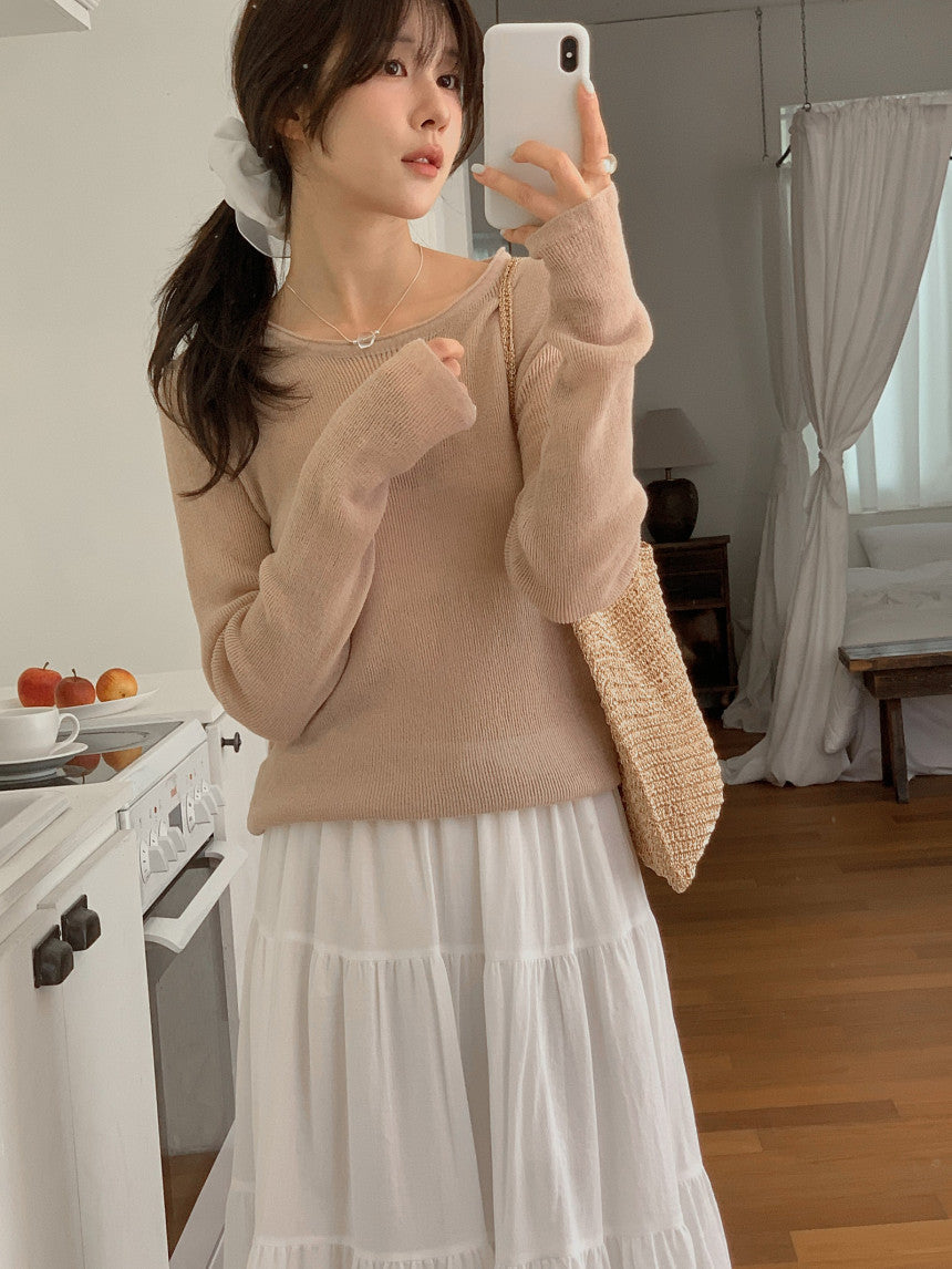 Nudy rib linen knit-4col