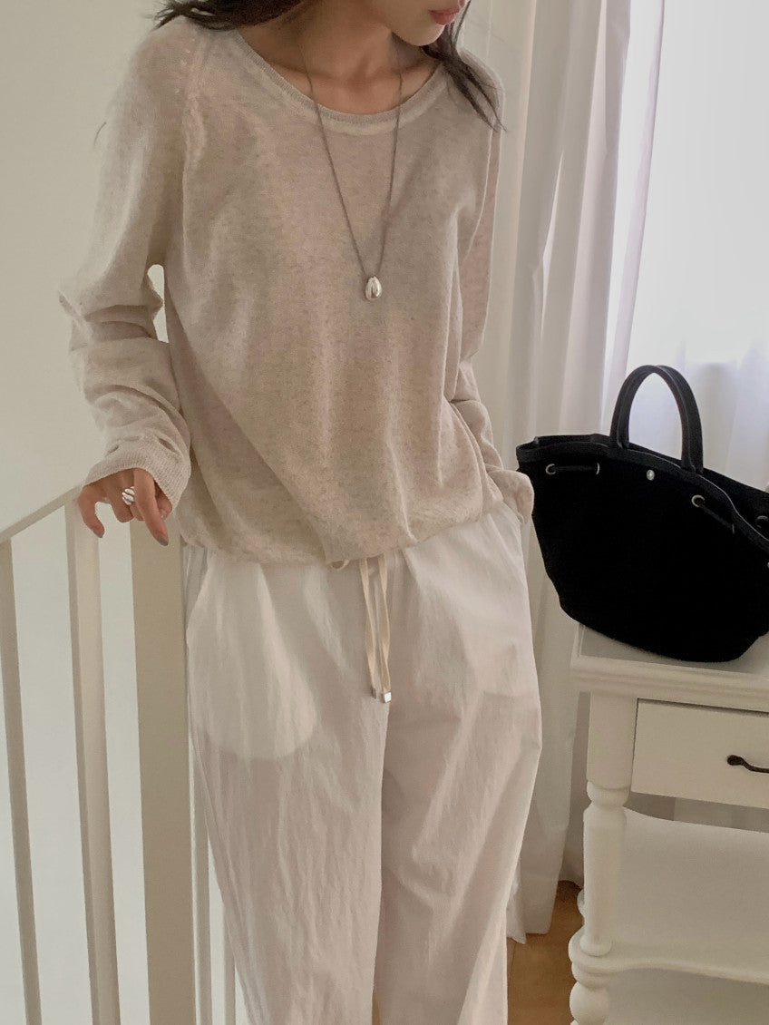 u-neck knit-4col