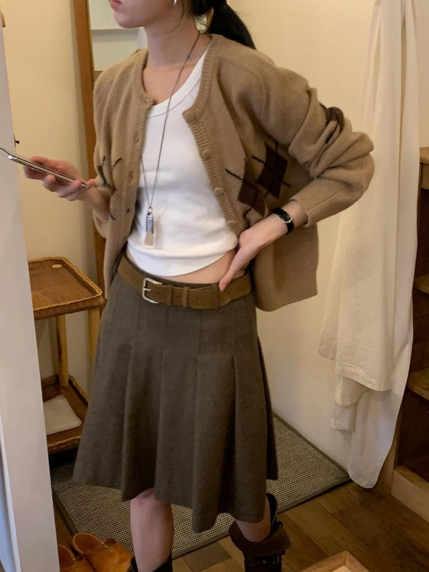 Muse pleated skirt-2col