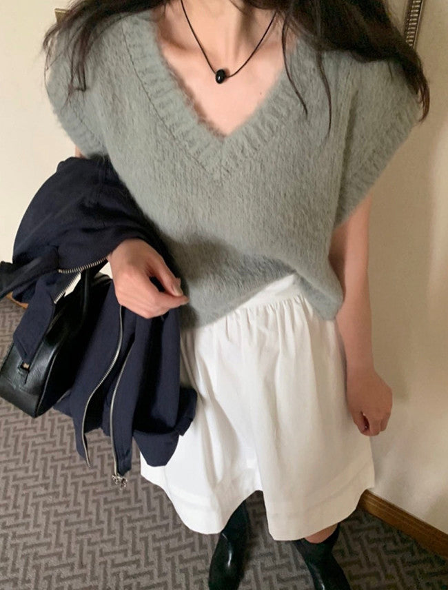 Sale gray即納 Brush hair vest