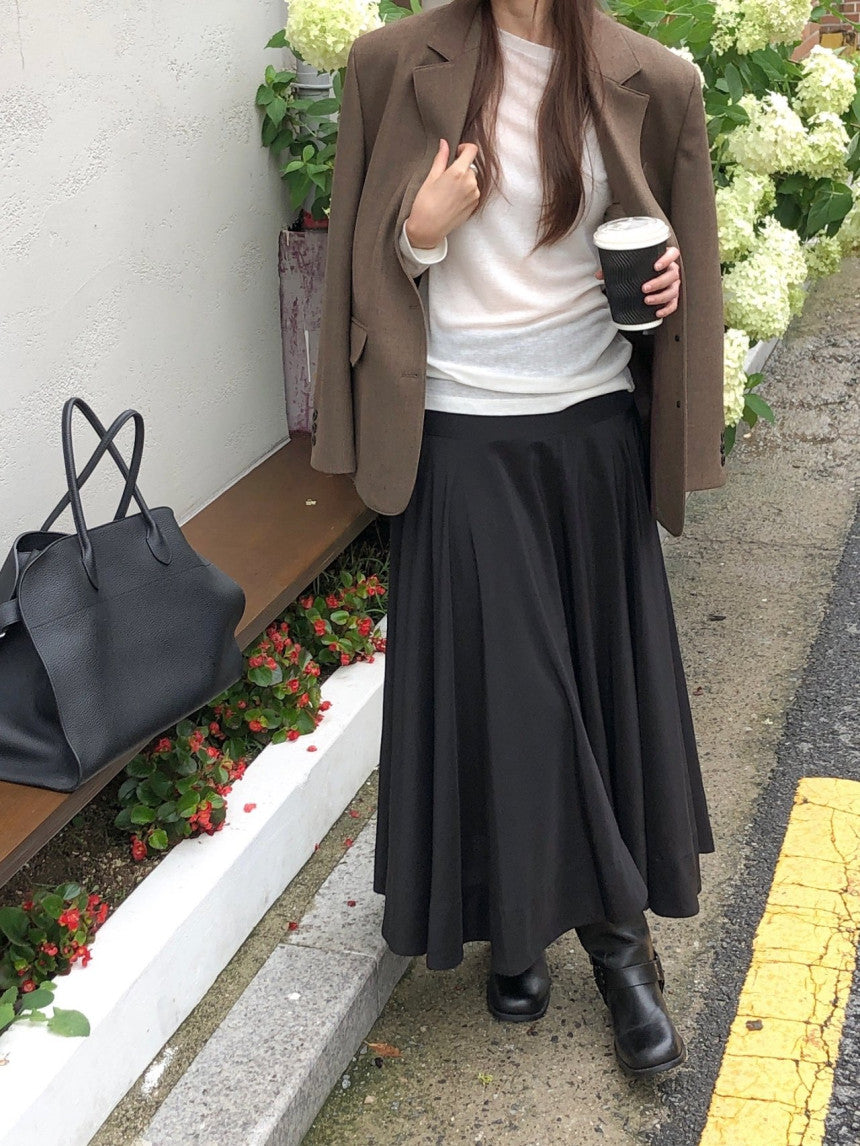 Firenze long flare skirt-2col