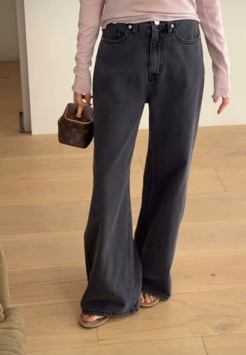 charcoal wide denim