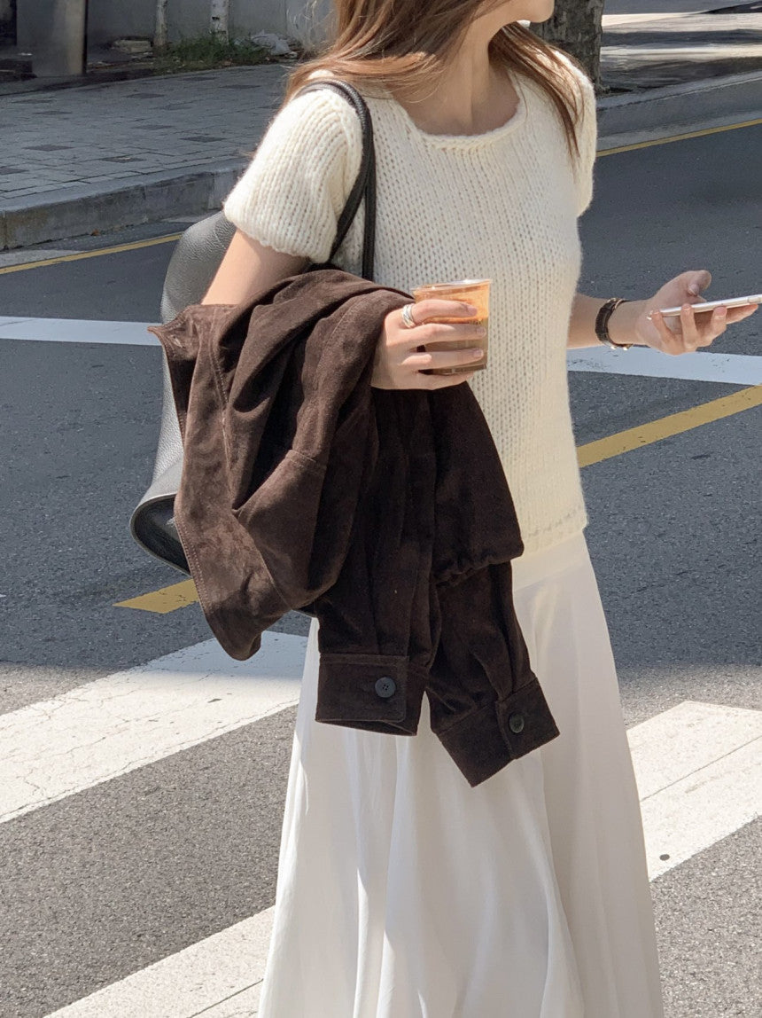 Oslo bulky wool half knit-2col