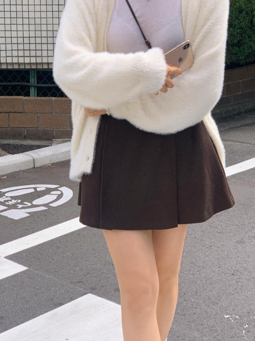 liter swan fur cardigan-2col
