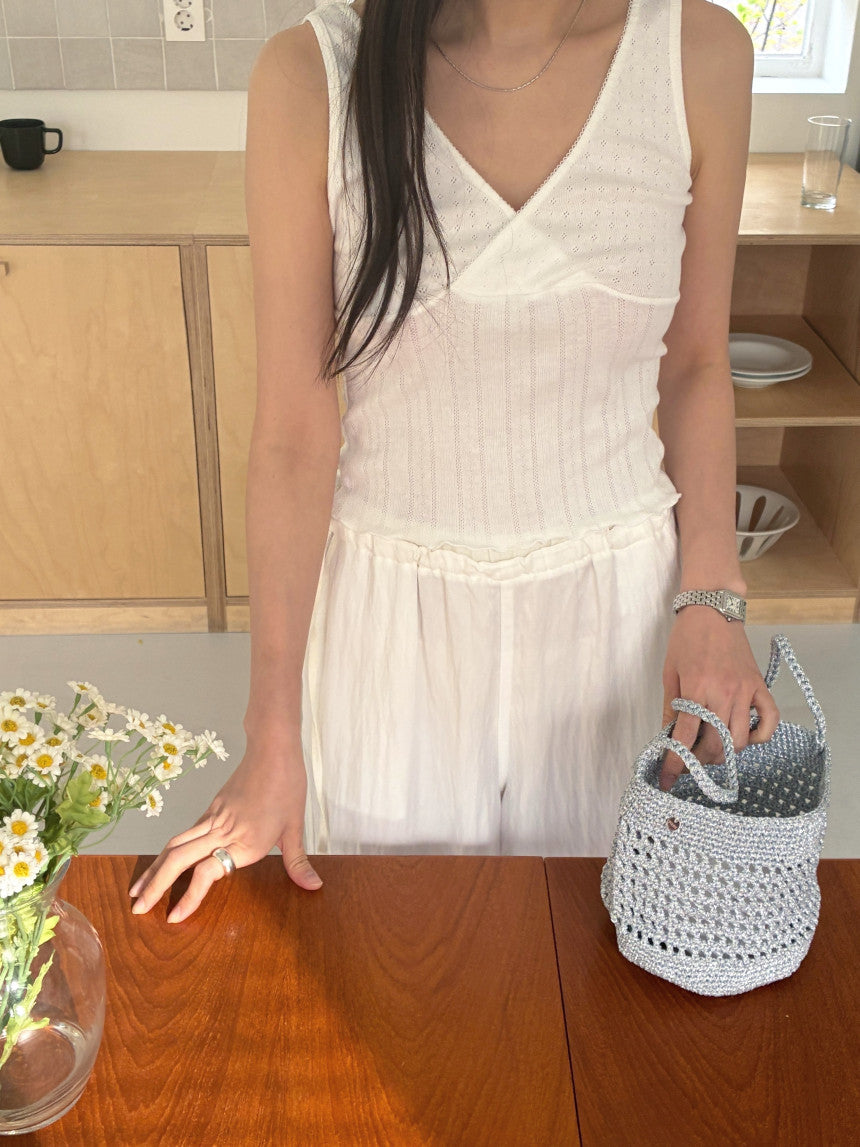 即納 pompom knit bag