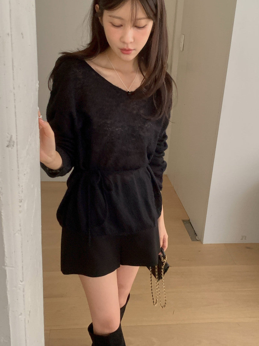 Keep alpaca string knit-4col