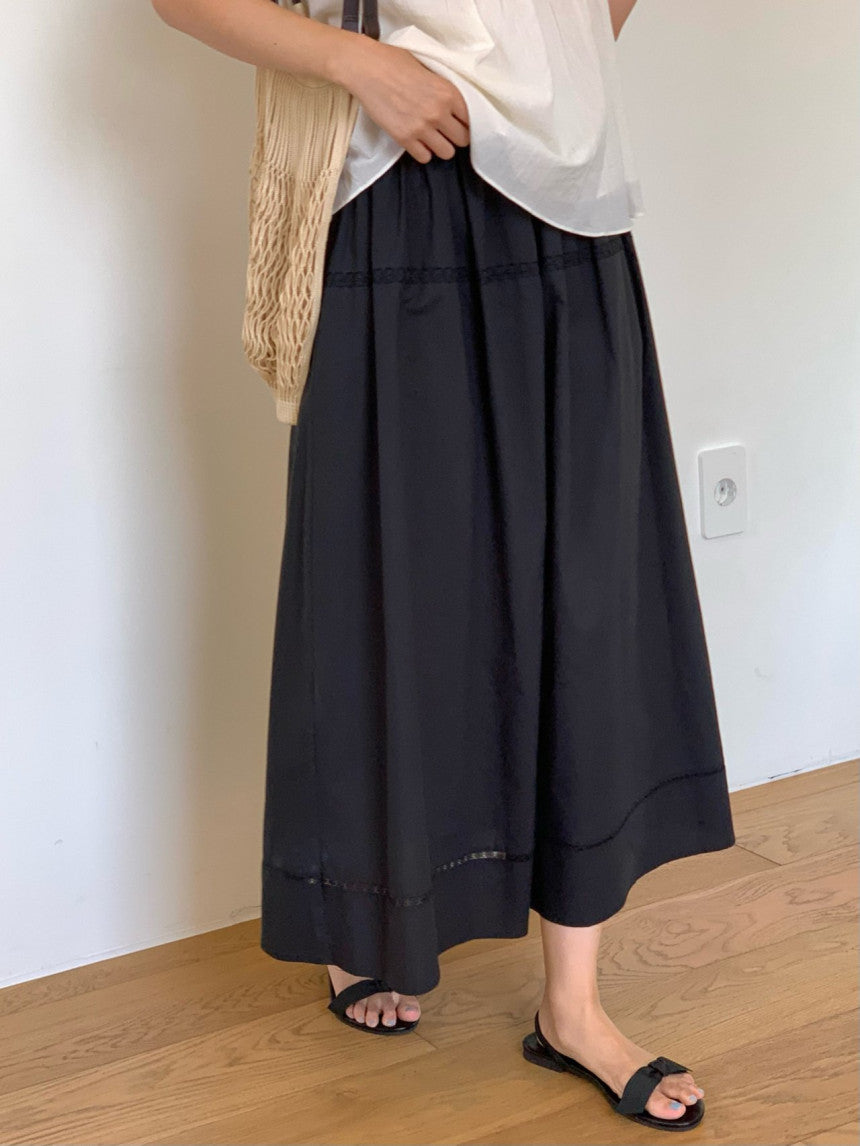 Pli lace full skirt-2col