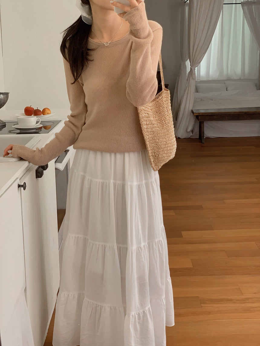 Nudy rib linen knit-4col