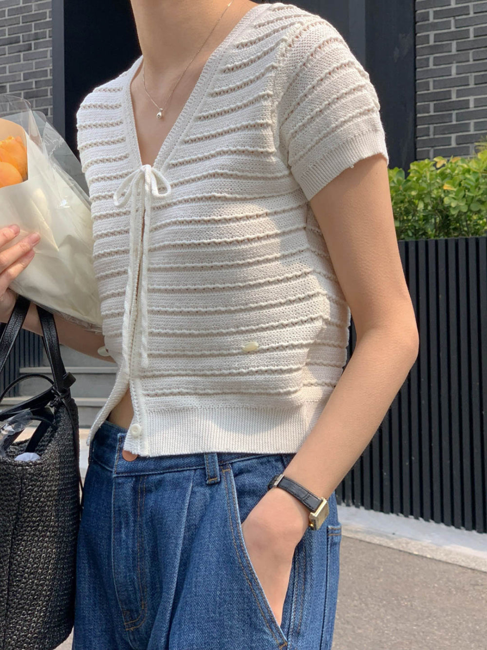 ivory即納 Ami Cardigan-3col
