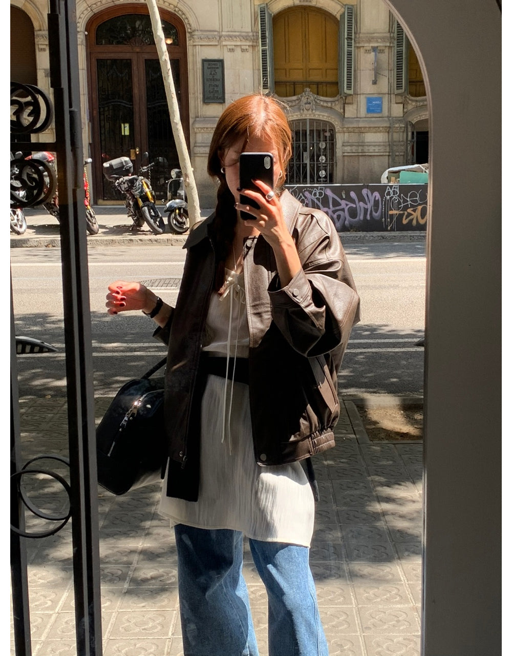 Alpha leather&suede jacket-2type