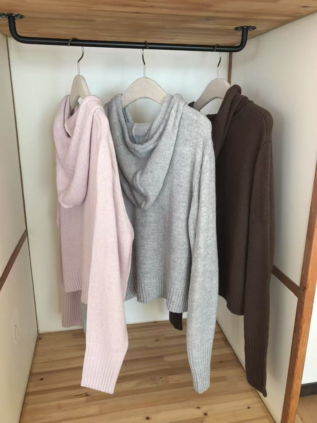 Arin knit hood cardigan-4col