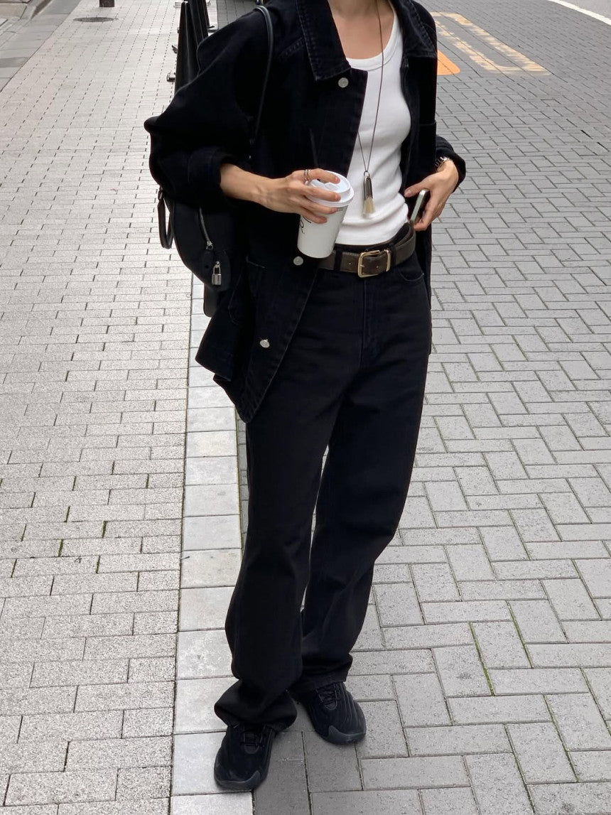 Maison black jeans/ショート丈あり