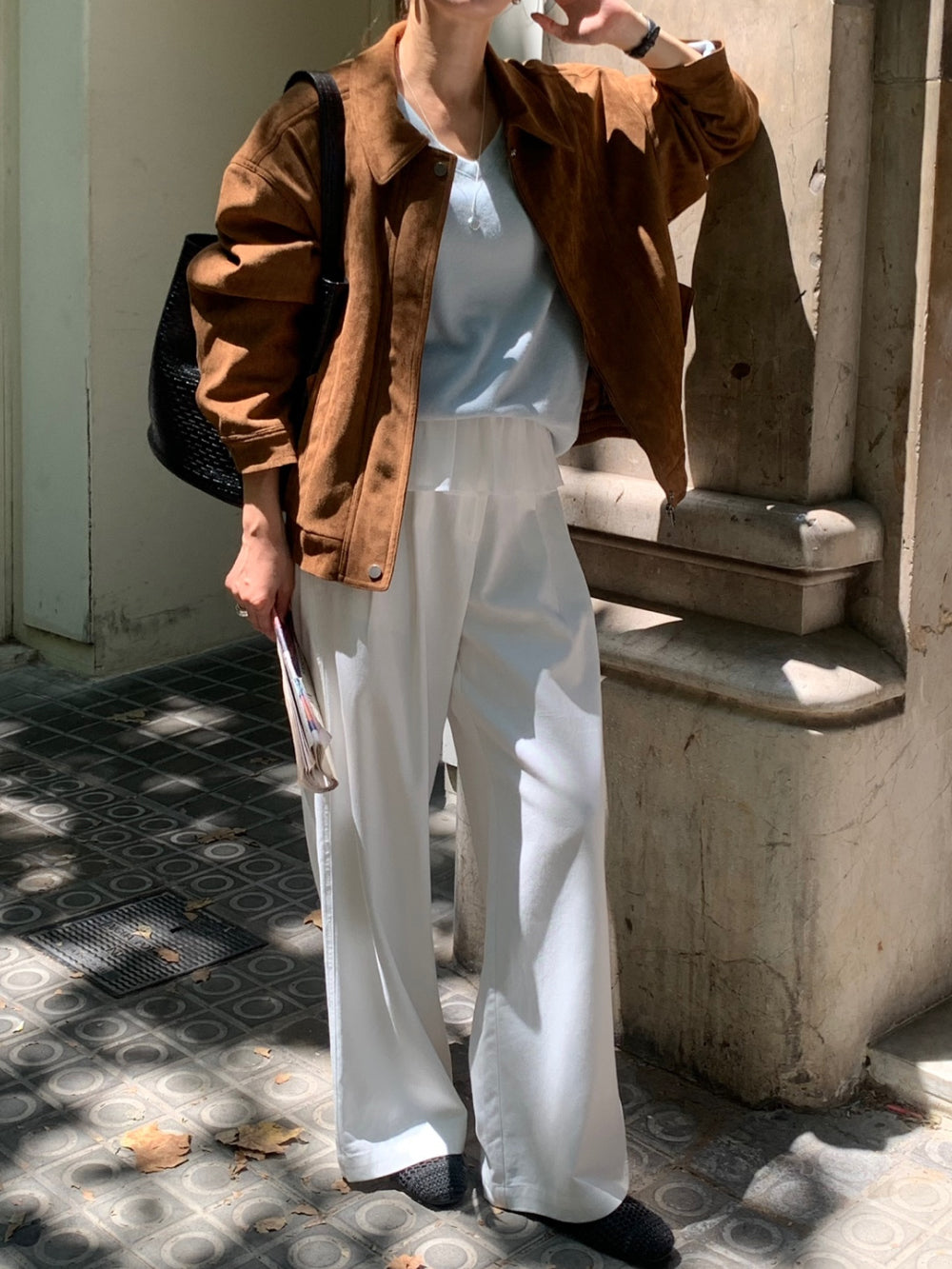 Alpha leather&suede jacket-2type