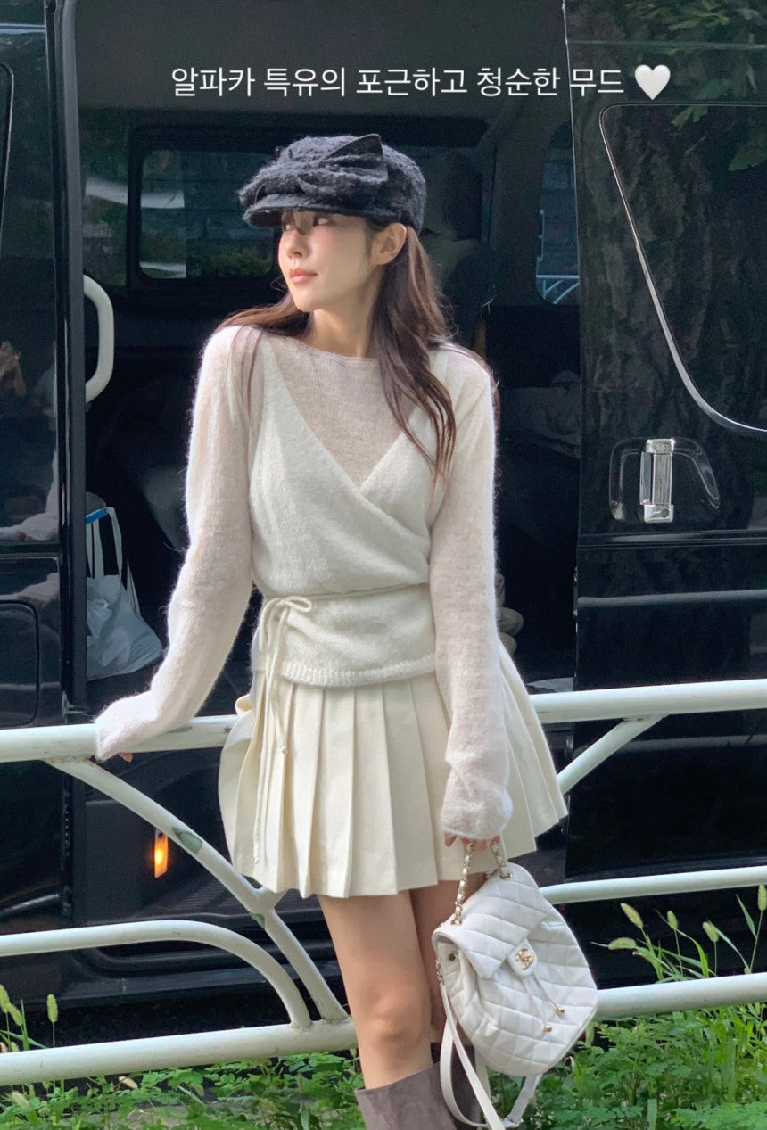 Wrap alpaca vest-2col
