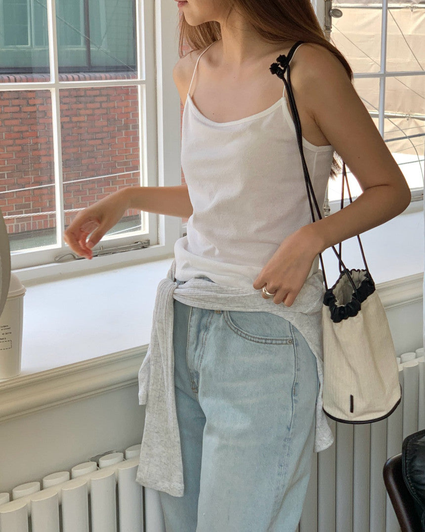 Boucle string sleeveless-4col