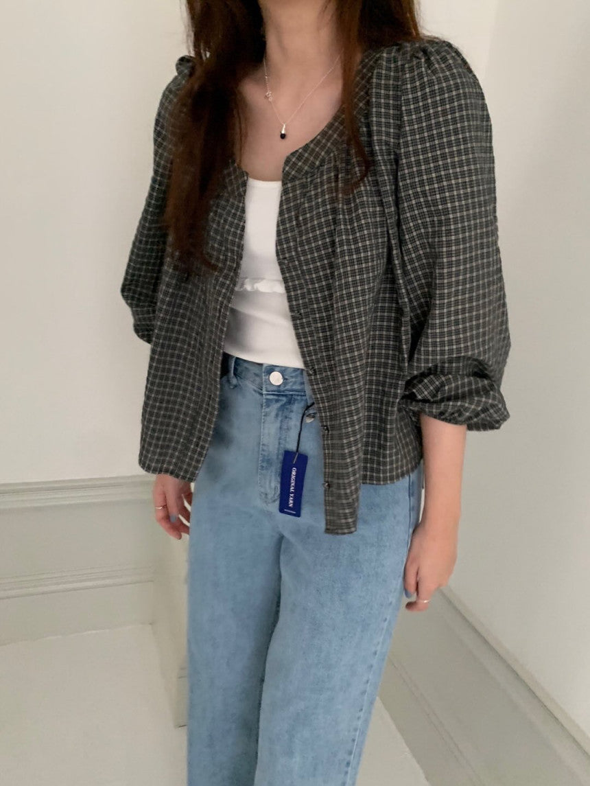 Lovty check blouse-2col