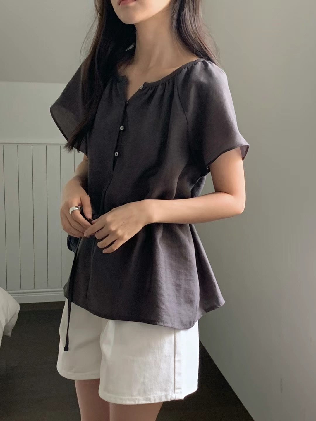 Moore belt blouse-3col
