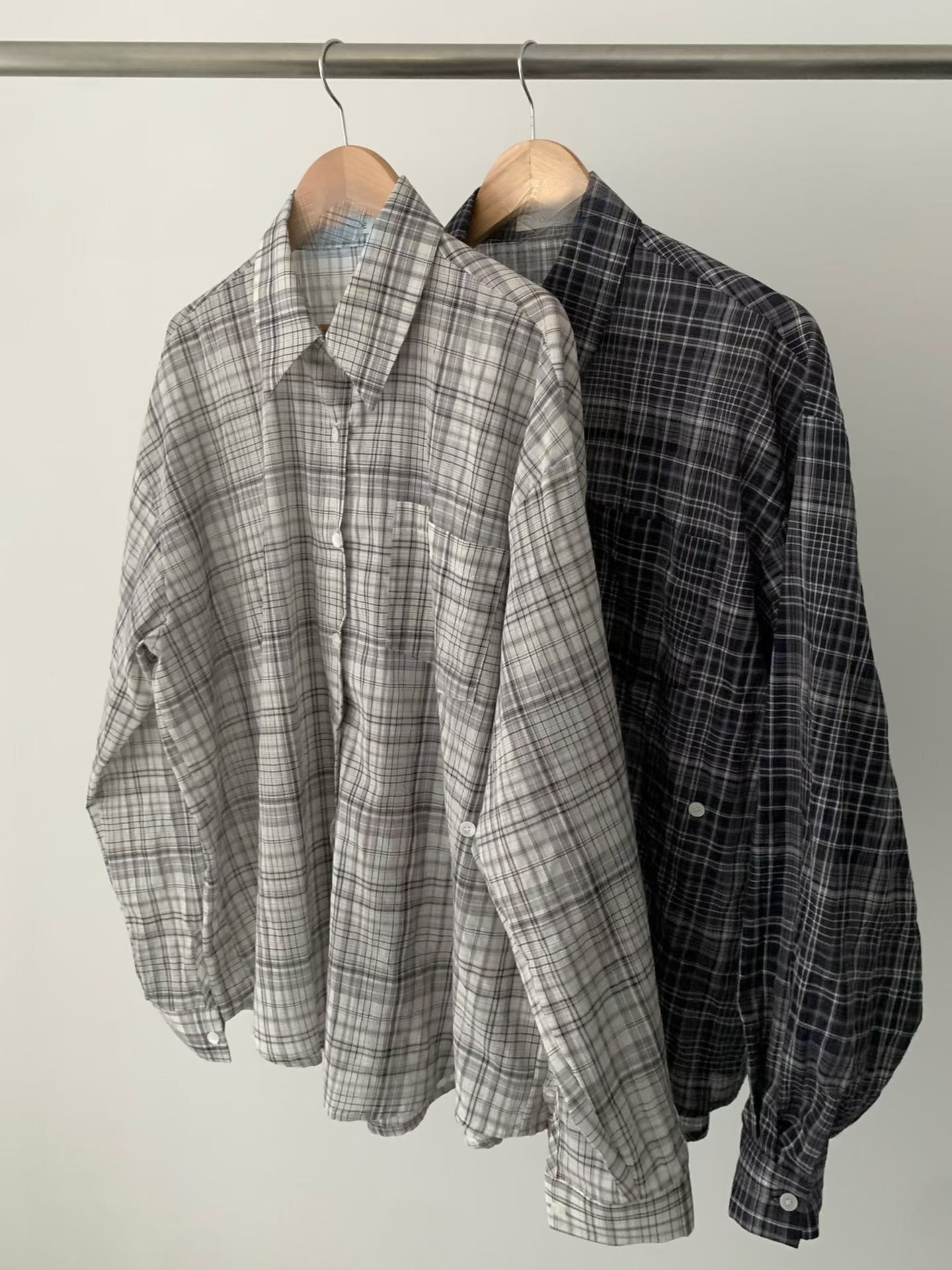 maron check shirt-2col