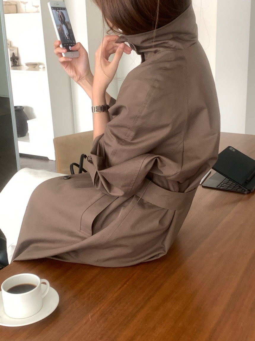 Barnnet long trench coat-2col