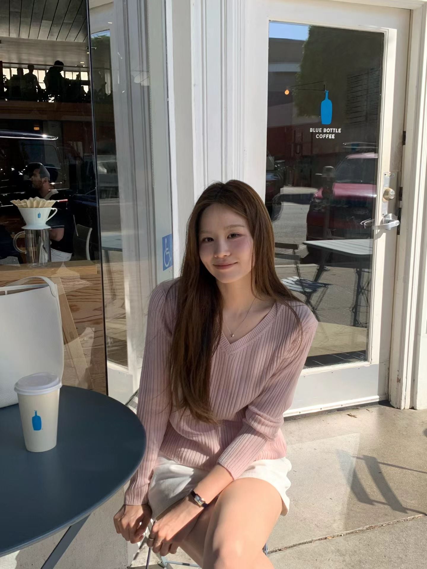 Ounce v neck rib knit-3col