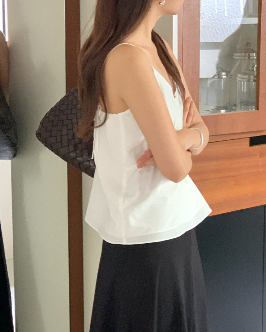 Amuse layered bustier blouse-2col